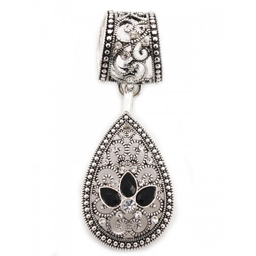 Scarf Ring - Interchangable - Casting Tear Drop - SR-OG00036ASJET